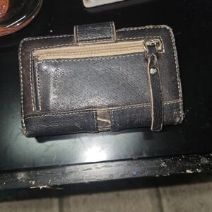 Men's Brown Leather Wallet with Zipper